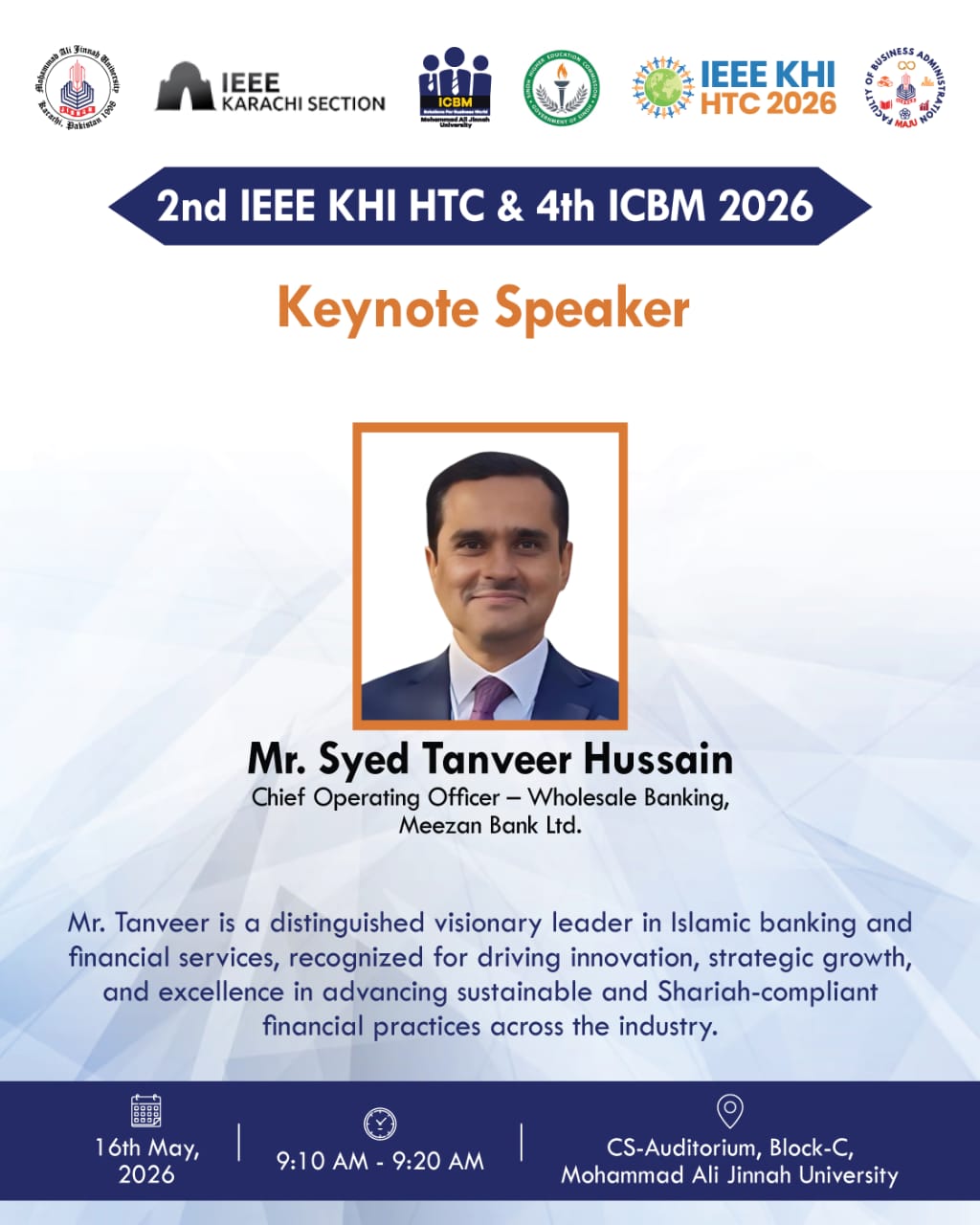 Keynote Speaker – Mr. Syed Tanveer Hussain